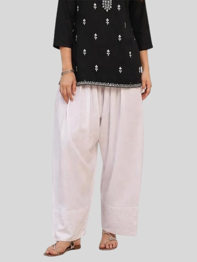 Women's Rayon Farshi Salwar, Relaxed Fit, Elasticated Waist, Ethnic Wear |